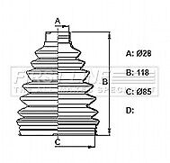 First Line - CV JOINT BOOT KIT - FCB6163 - Fits: Fiat Sedici