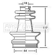 First Line - CV JOINT BOOT KIT - FCB2597 - Fits: Ford 4x4 - Front Inner