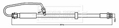 Borg & Beck - BRAKE HOSE - BBH8718 - Fits: A4,A5 AVANT,ALLROAD,SPORTBACK 2016>