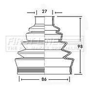 First Line - CV JOINT BOOT KIT - FCB2304 - Fits: Alfa Romeo, Fiat - Outer