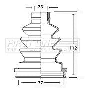 First Line - CV JOINT BOOT KIT - FCB2532 - Fits: Opel, Vauxhall - Inner