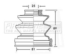 First Line - CV JOINT BOOT KIT - FCB2458 - Fits: Mazda, Mitsubishi - Inner