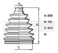 First Line - CV JOINT BOOT KIT - FCB6408 - Fits: HYUNDAI SANTA FE II