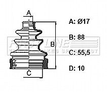 First Line - CV JOINT BOOT KIT - FCB6365 - Fits: Toyota Yaris (Japan)