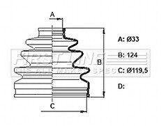 First Line - CV JOINT BOOT KIT - FCB6328 - Fits: Mitsubishi Pajero