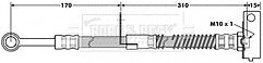 Borg & Beck - BRAKE HOSE - BBH7042 - Fits: Hyundai Getz 1.3,1.5,1.6 01-