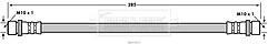 Borg & Beck - BRAKE HOSE - BBH7893 - Fits: Toyota Yaris 05- French Built