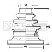 First Line - CV JOINT BOOT KIT - FCB2792 - Fits: BMW - Inner