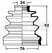 First Line - CV JOINT BOOT KIT - FCB2815 - Fits: Honda Accord, FRV - Inner