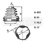First Line - CV JOINT BOOT KIT - FCB6108 - Fits: Ford Fiesta 2008-