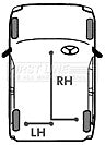 First Line - BRAKE CABLE- LH REAR - FKB1034 - Fits: GM Corsa, Nova 86-91