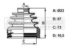 First Line - CV JOINT BOOT KIT - FCB6164 - Fits: Fiat Sedici 4X4