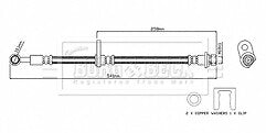 Borg & Beck - BRAKE HOSE - BBH8868 - Fits: Jazz 1.3/1.5 IV GK 2015-