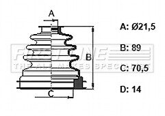 First Line - CV JOINT BOOT KIT - FCB6357 - Fits: Ford Transit Connect