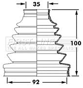 First Line - CV JOINT BOOT KIT - FCB2384 - Fits: Honda 2000 - Outer