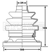 First Line - CV JOINT BOOT KIT - FCB6242 - Fits: Vauxhall Omega