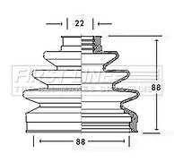 First Line - CV JOINT BOOT KIT - FCB2232 - Fits: Nissan - Outer