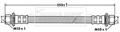 Borg & Beck - BRAKE HOSE - BBH7419 - Fits: PSA 107,C1,Toyota Aygo