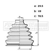 First Line - CV JOINT BOOT KIT - FCB6443 - Fits: FOCUS III 1.0, 1.6 2013-