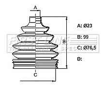 First Line - CV JOINT BOOT KIT - FCB6376 - Fits: Hyundai Accent