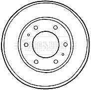 Borg & Beck - BRAKE DRUM - BBR7226 - Fits: Mitsubishi L200 4x4 05/06-