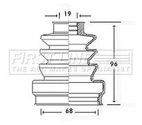 First Line - CV JOINT BOOT KIT - FCB2445 - Fits: Ford - Inner