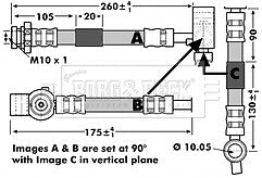 Borg & Beck - BRAKE HOSE - BBH7148 - Fits: Nissan Primera 02-