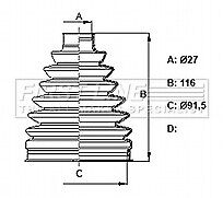 First Line - CV JOINT BOOT KIT - FCB6373 - Fits: Toyota Avensis