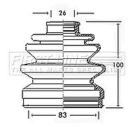 First Line - CV JOINT BOOT KIT - FCB2268 - Fits: Mitsubishi - Outer
