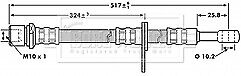Borg & Beck - BRAKE HOSE - BBH7202 - Fits: Subaru Impreza,Legacy,Outback