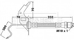 Borg & Beck - BRAKE HOSE - BBH7119 - Fits: GM Astra G,H,GTC,Van,Combo