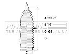 First Line - STEERING GAITER KIT - FSG3461 - Fits: Skoda Rapid 12 -