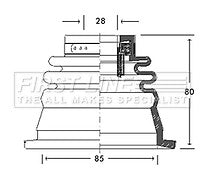 First Line - CV JOINT BOOT KIT - FCB2650 - Fits: Renault - Inner LH (28mm brg)