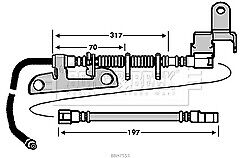 Borg & Beck - BRAKE HOSE - BBH7553 - Fits: Chrysler Voyager IV (RG,RS)