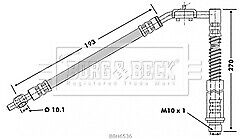 Borg & Beck - BRAKE HOSE - BBH6536 - Fits: Rover Metro,100,MG MGTF,MGF