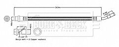 Borg & Beck - BRAKE HOSE - BBH8866 - Fits: A/B/CLA/GLS Class 2015-