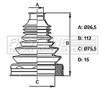 First Line - CV JOINT BOOT KIT - FCB6406 - Fits: FORD C-MAX III FOCUS IV