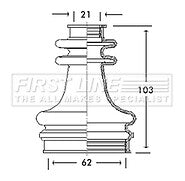 First Line - CV JOINT BOOT KIT - FCB2670 - Fits: Peugeot, Volvo - Inner