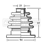 First Line - CV JOINT BOOT KIT - FCB2717 - Fits: Volkswagen - Inner