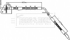 Borg & Beck - BRAKE HOSE - BBH8209 - Fits: Jeep Grand Cherokee II(WJ,WG)