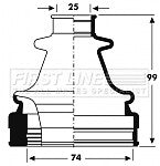 First Line - CV JOINT BOOT KIT - FCB2798 - Fits: Ford Mondeo III - Inner