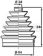 First Line - CV JOINT BOOT KIT - FCB6101R - Fits: Vauxhall Movano