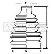 First Line - CV JOINT BOOT KIT - FCB2284R - Fits: Citroen, Peugeot, VAG Outer