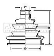 First Line - CV JOINT BOOT KIT - FCB2219 - Fits: Audi - Outer