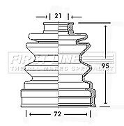 First Line - CV JOINT BOOT KIT - FCB2546 - Fits: Subaru - Inner