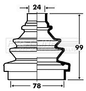 First Line - CV JOINT BOOT KIT - FCB2334 - Fits: Citroen, Fiat, Peugeot - Outer