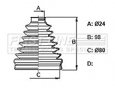First Line - CV JOINT BOOT KIT - FCB6404 - Fits: TOYOTA YARIS