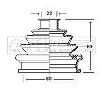 First Line - CV JOINT BOOT KIT - FCB2239 - Fits: Audi - Outer