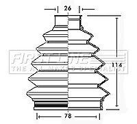First Line - CV JOINT BOOT KIT - FCB2347 - Fits: Seat, Volkswagen - Outer
