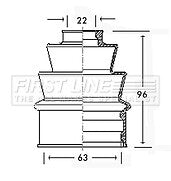 First Line - CV JOINT BOOT KIT - FCB2197 - Fits: Rover Group - Outer